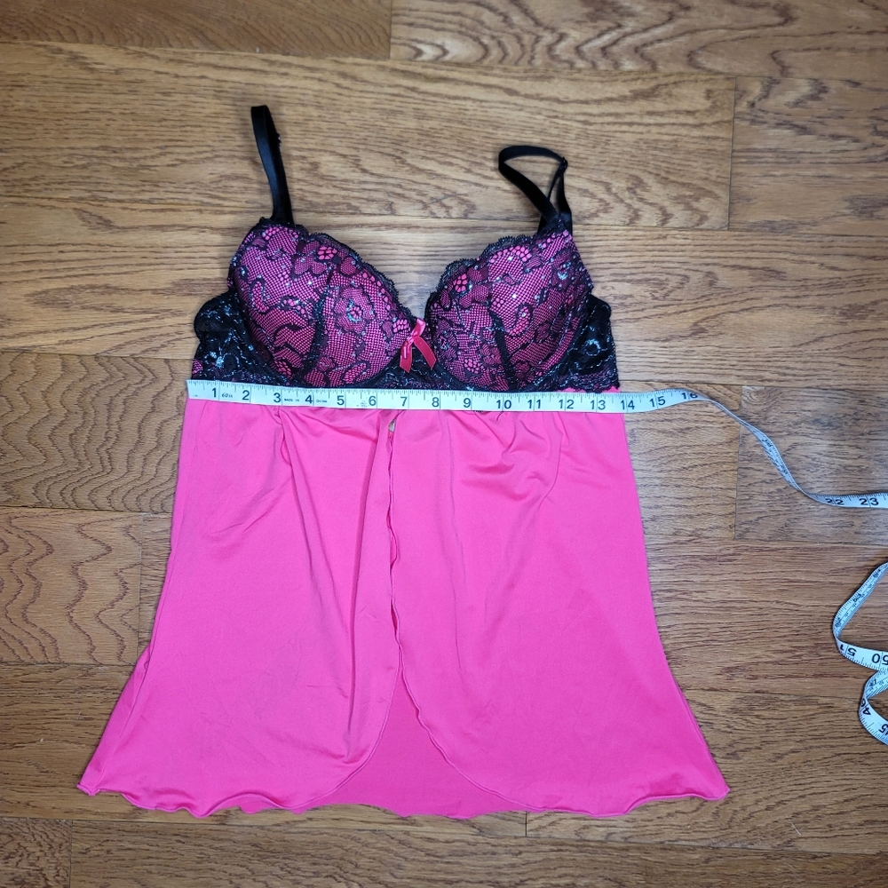 Hot Kiss Babydoll Lingerie Top Pink Size Medium - Picture 10 of 10